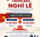 LỊCH NGHỈ LỄ 02/09/2026